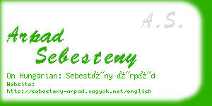 arpad sebesteny business card